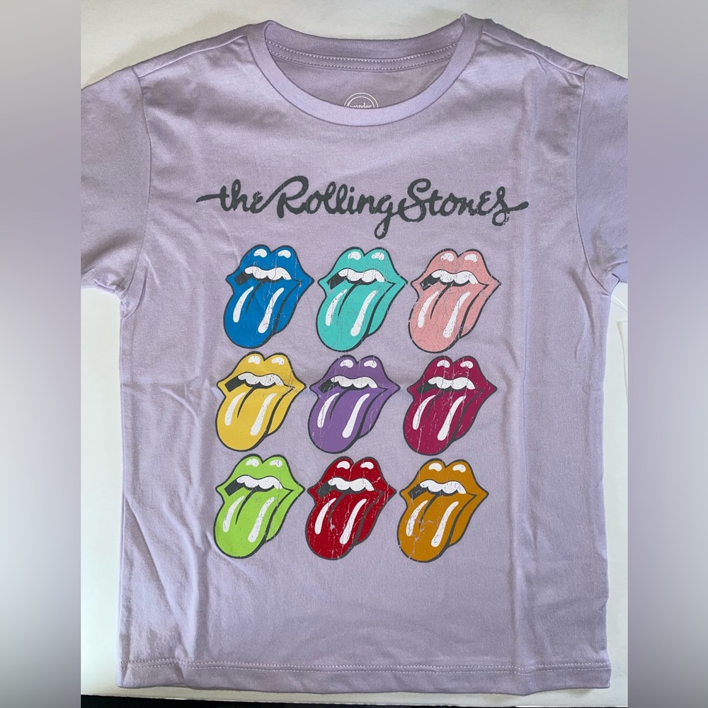 Wonder Nation Kids Rolling Stones‎ Graphic Tee - Lavender